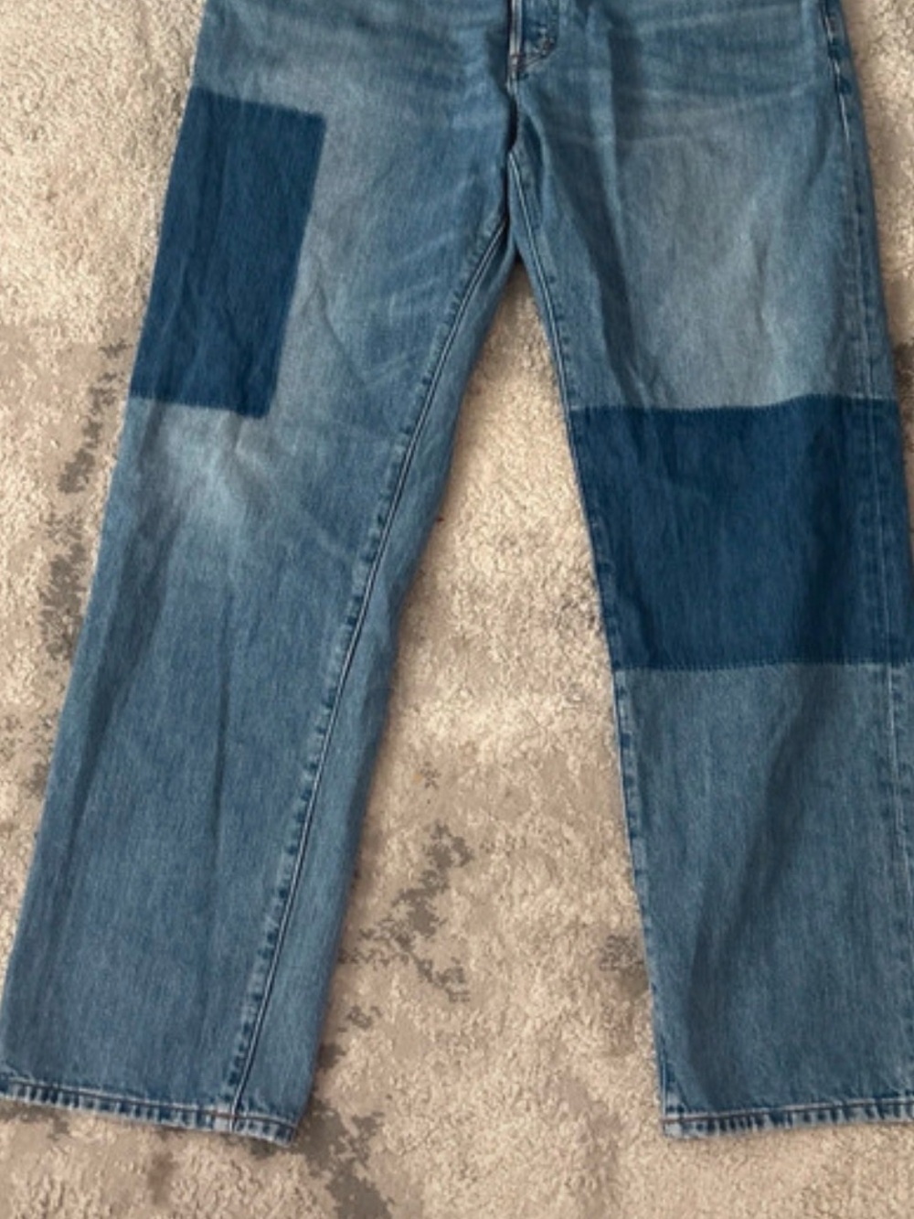 Madewell ” The Dean Easy Straight” Jean    Patchwork  Jeans